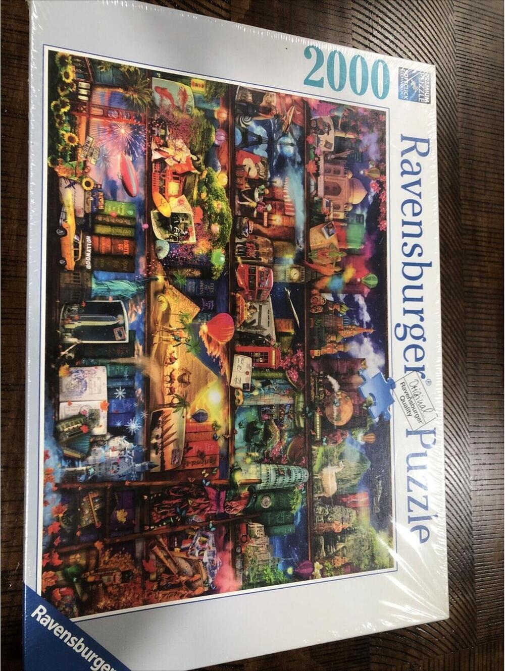 Ravensburger Jigsaw Puzzle 2000‎ Pieces "World Of Books" World Travel New Sealed
